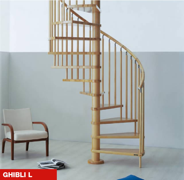 The Ghibli Spiral Staircase By Mobirolo The Ghibli L With Wooden Spindles